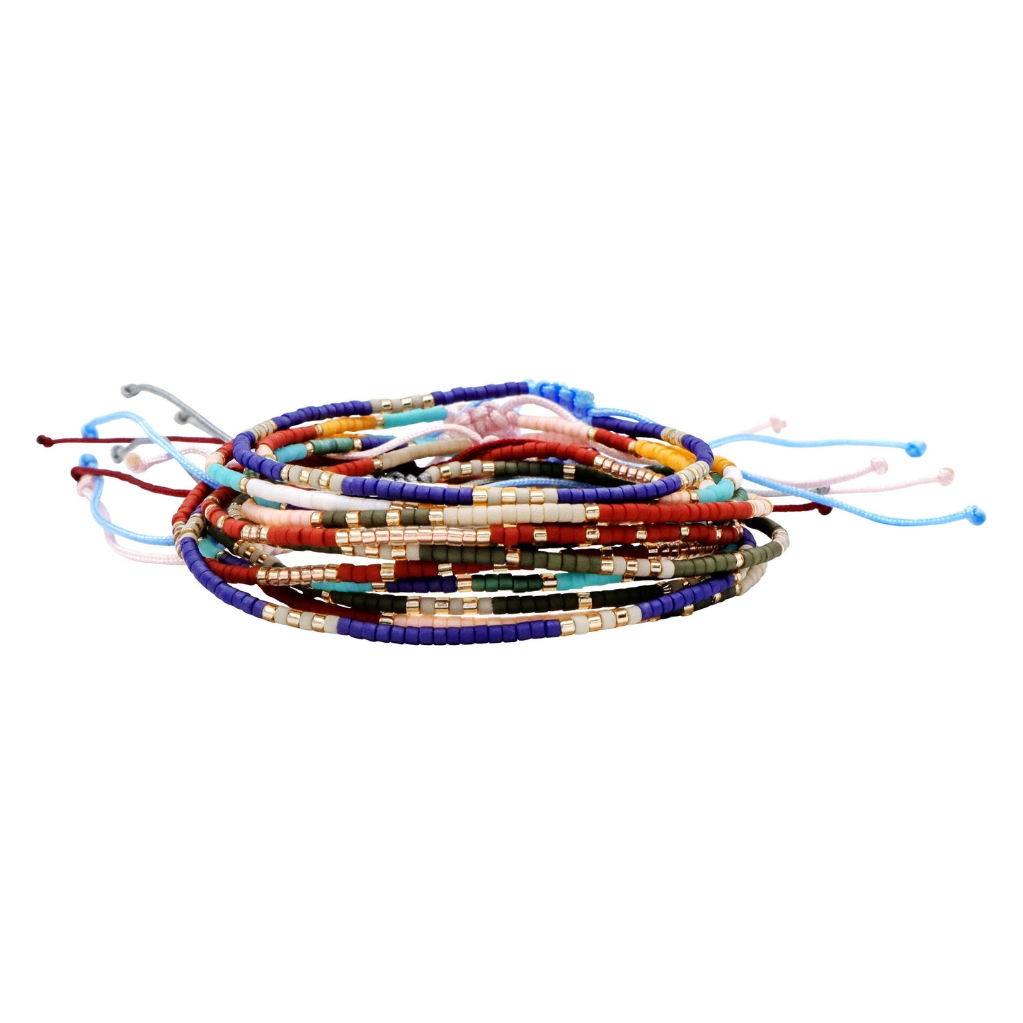 Set/12 Miyuki Delica Adjustable Bracelets