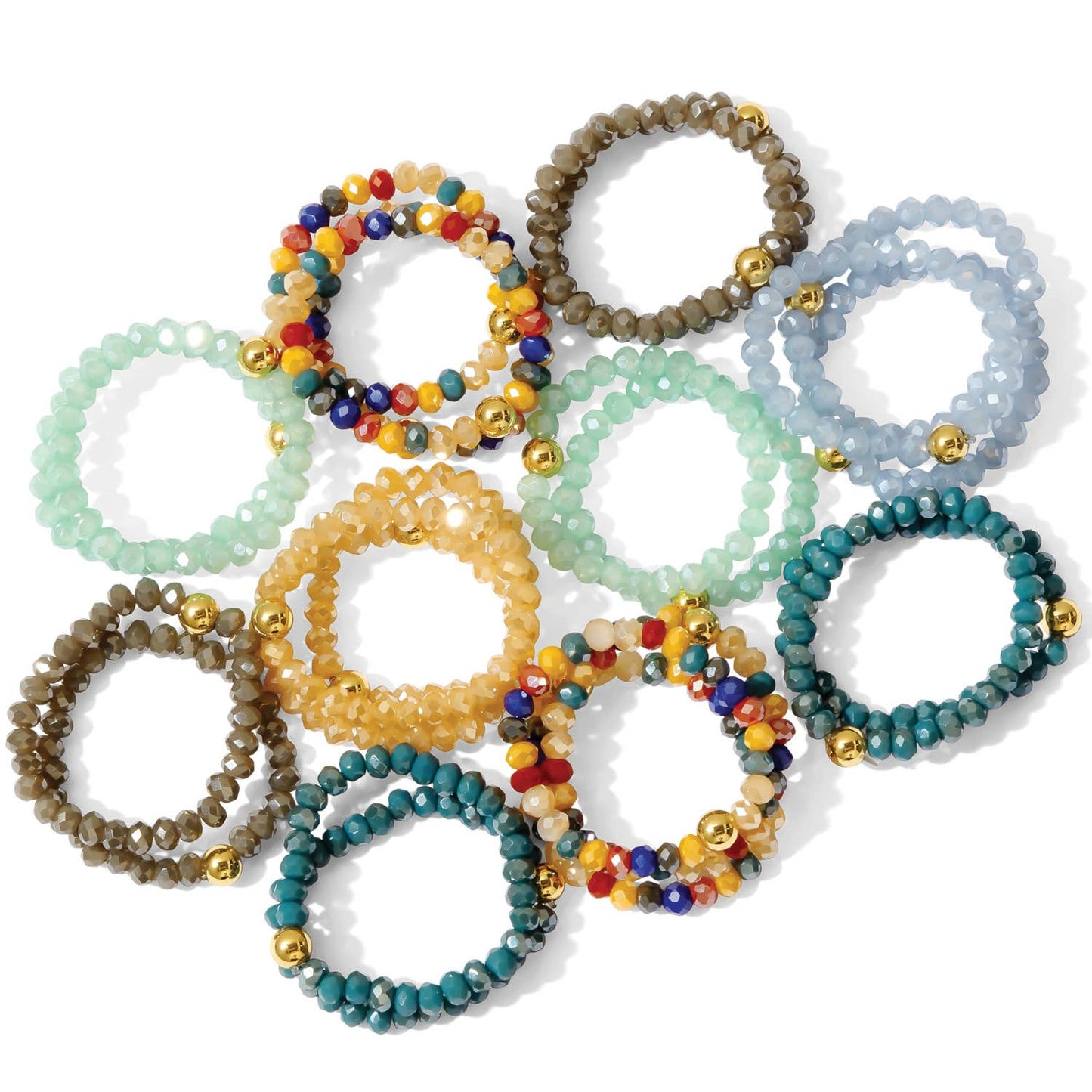 Set/24 Stretch Crystal Rings