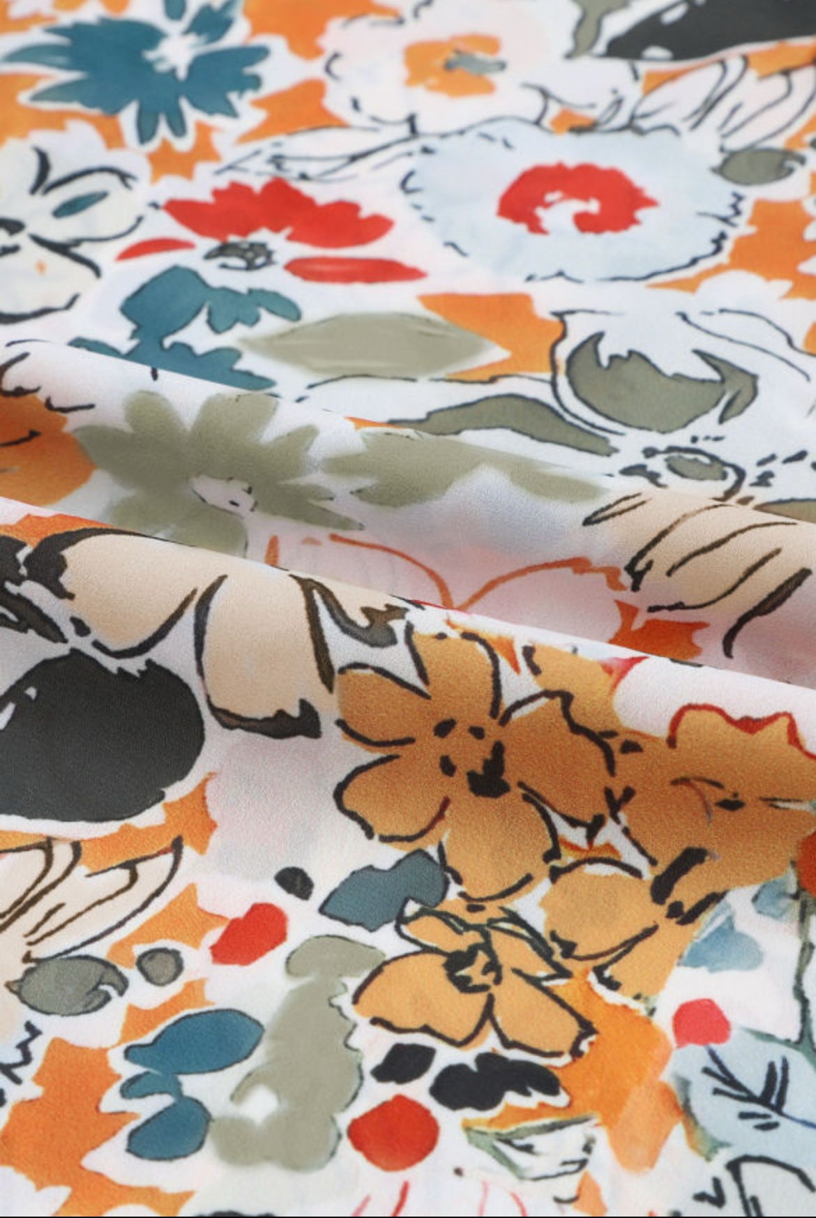 V Neck Floral Blouse