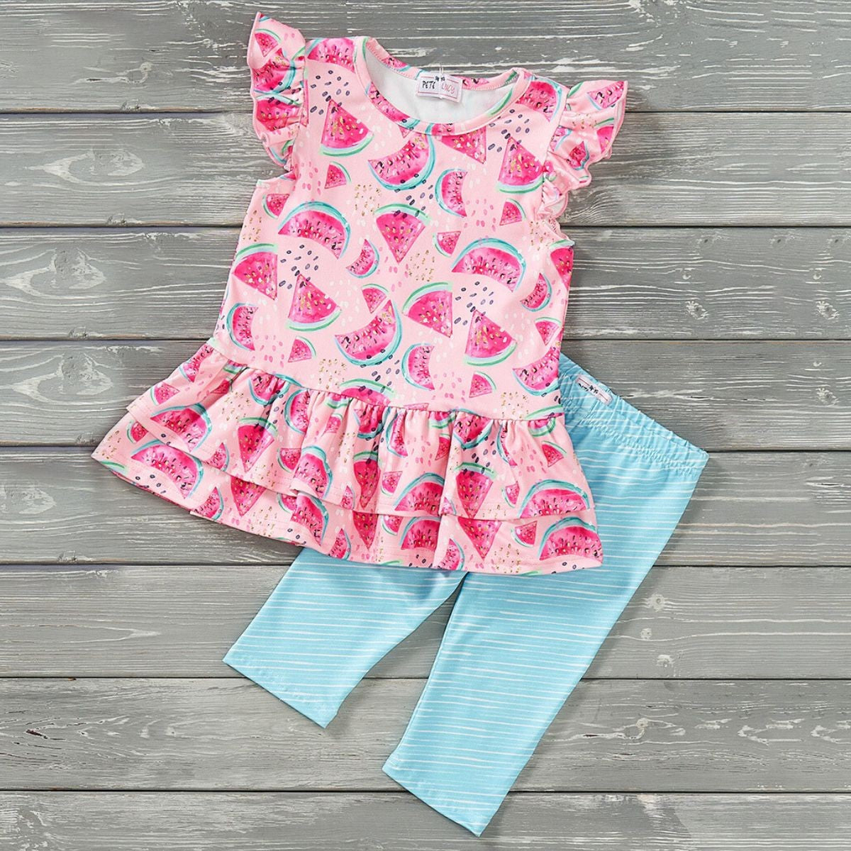 Girls 2 Piece Watermelon Capri Set