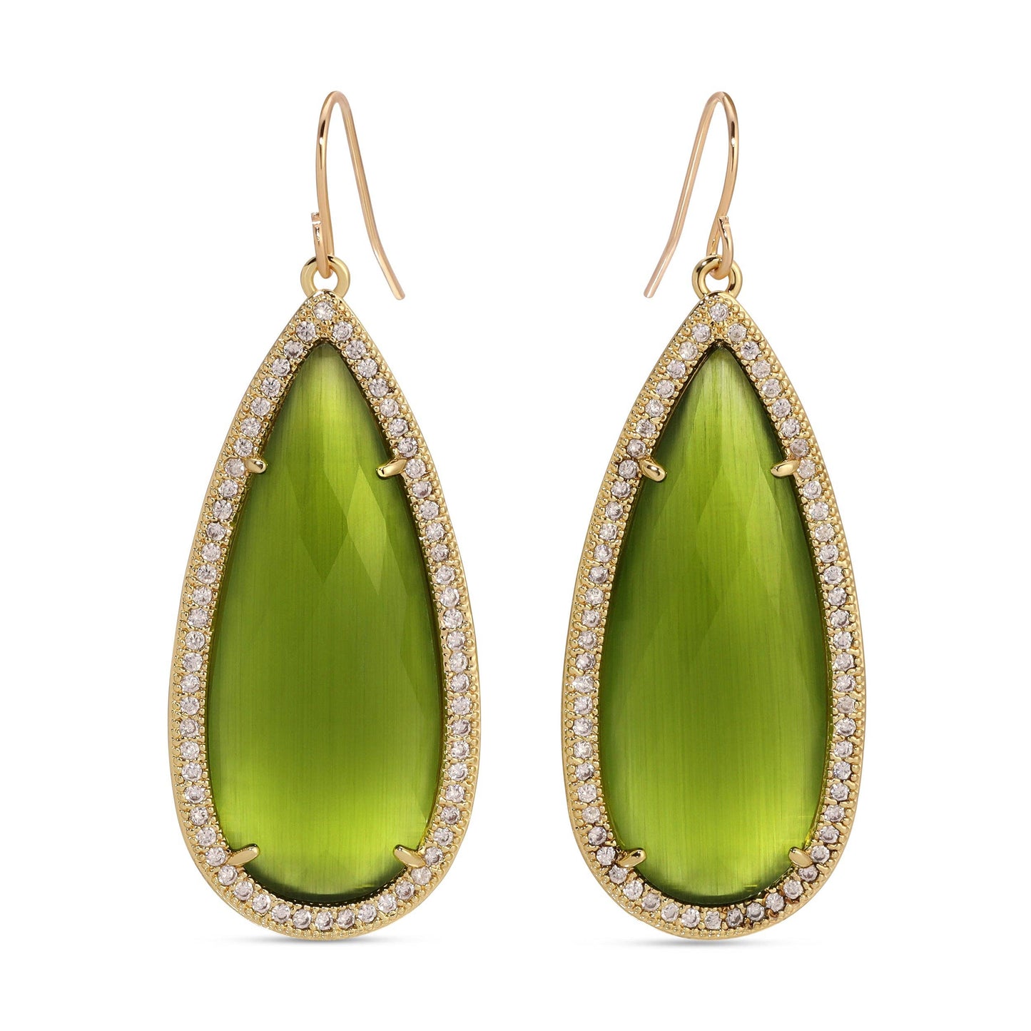 Phoebe, Long Shimmer Stone Earrings
