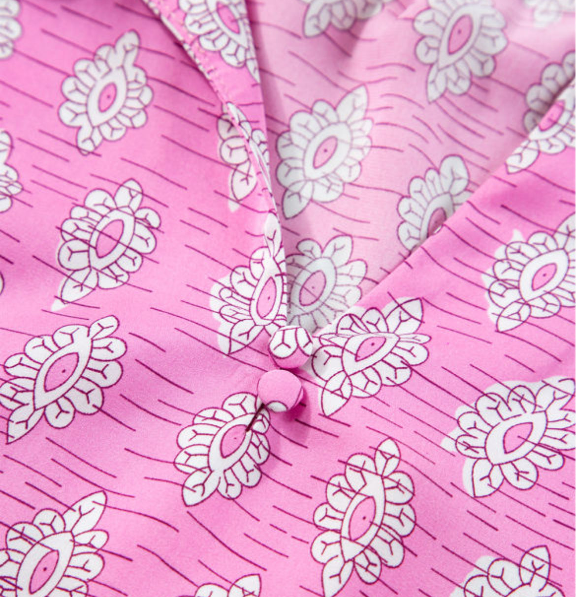 Vintage Pink Ruffle Sleeve Blouse