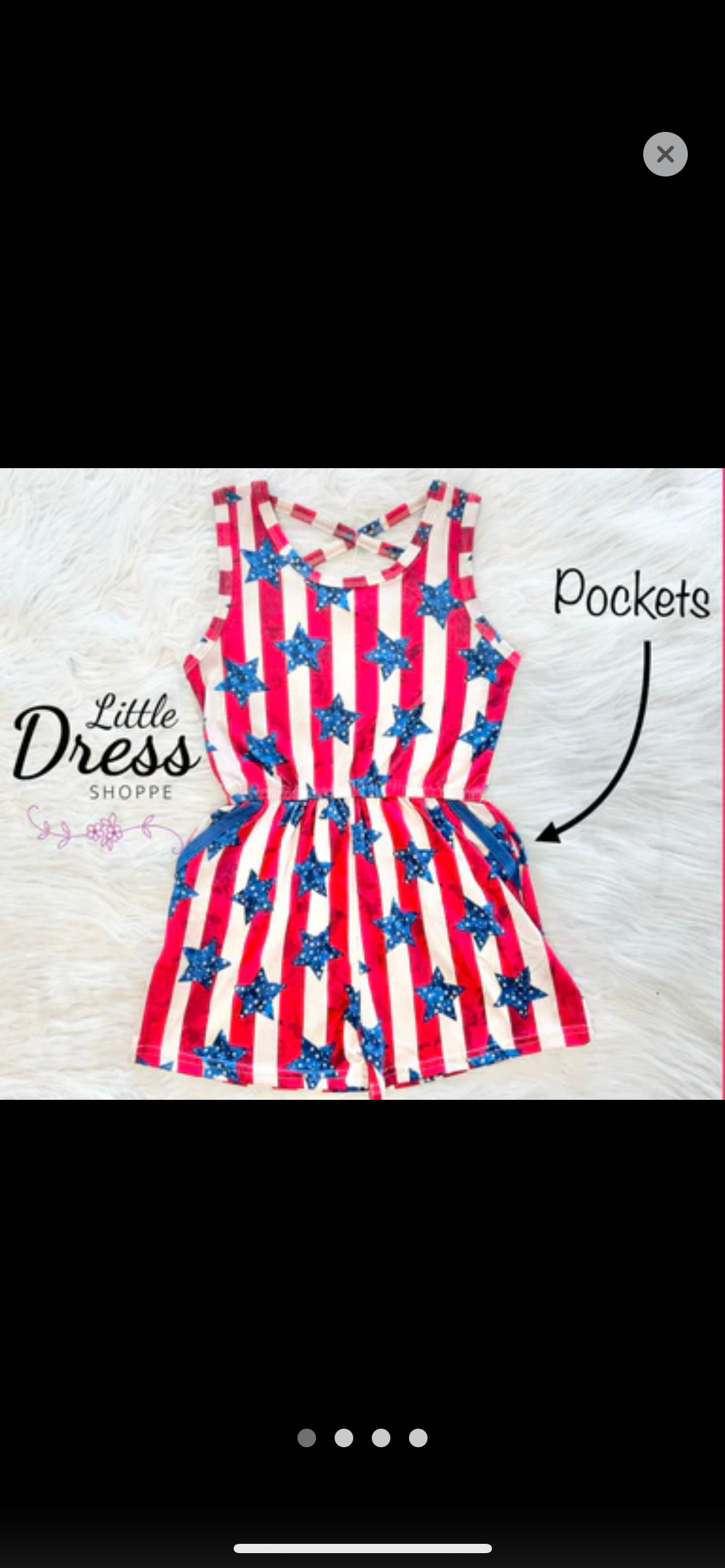 Star-Spangled Stripes Girls Romper โ Sizes 2T to 7