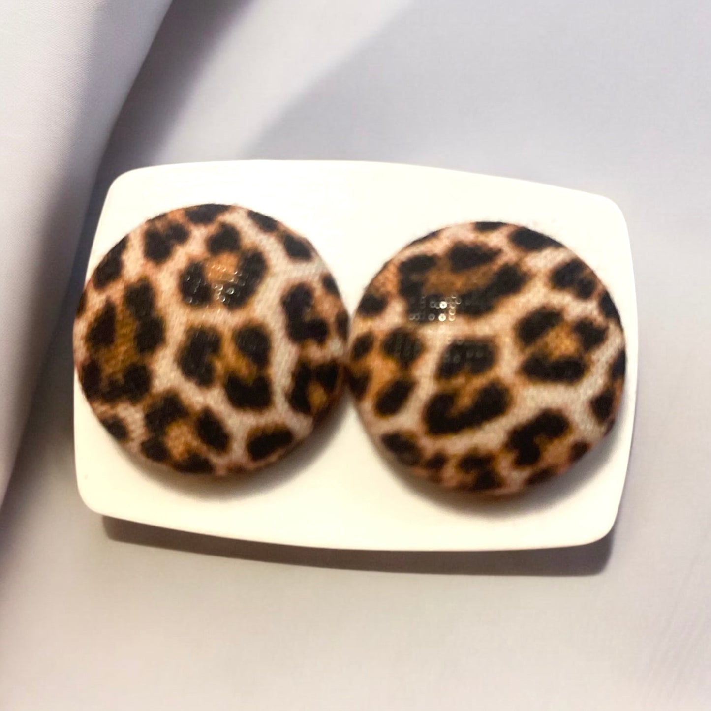 Leopard Print Fabric Earrings