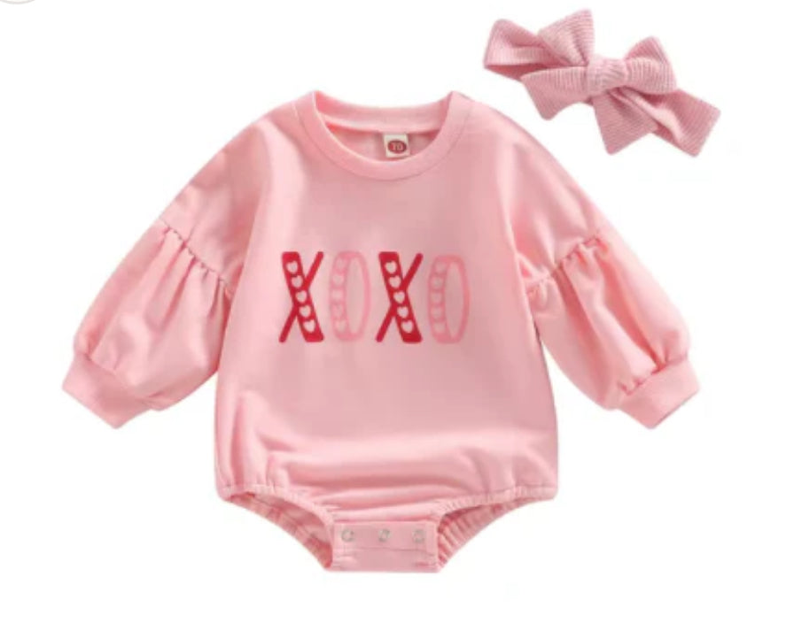 XOXO Infant Romper With Headband