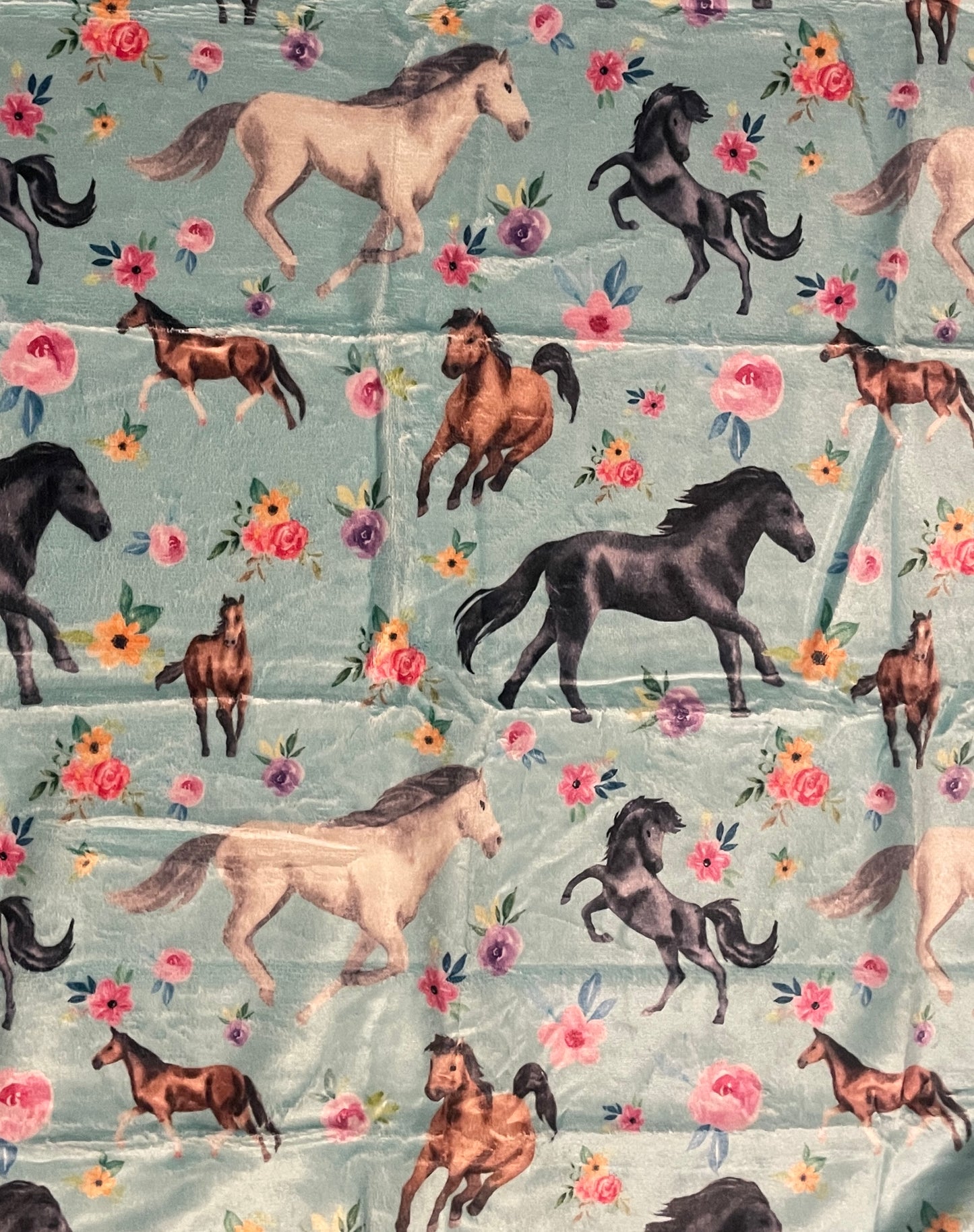 Toddler Blue Horse Blanket