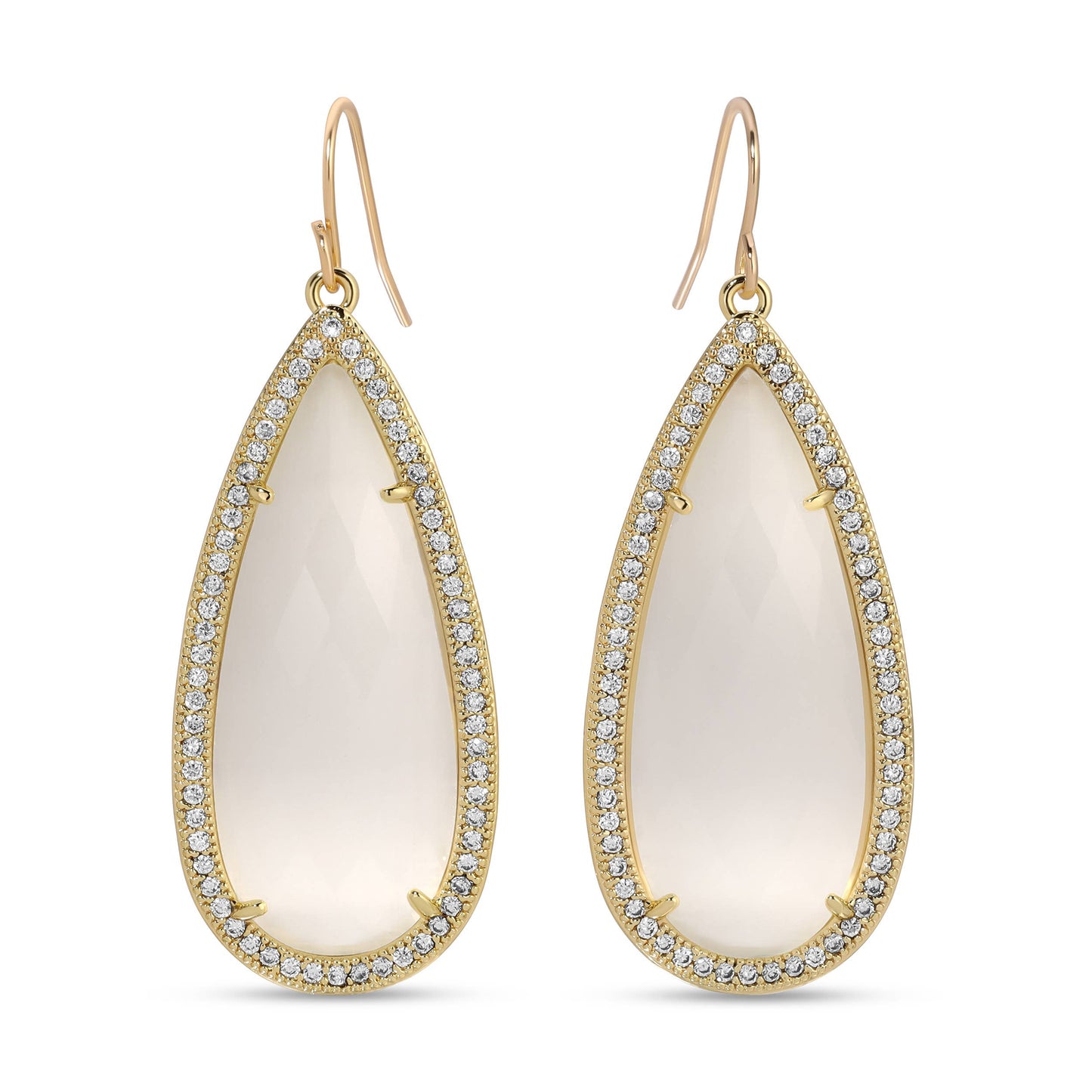 Phoebe, Long Shimmer Stone Earrings