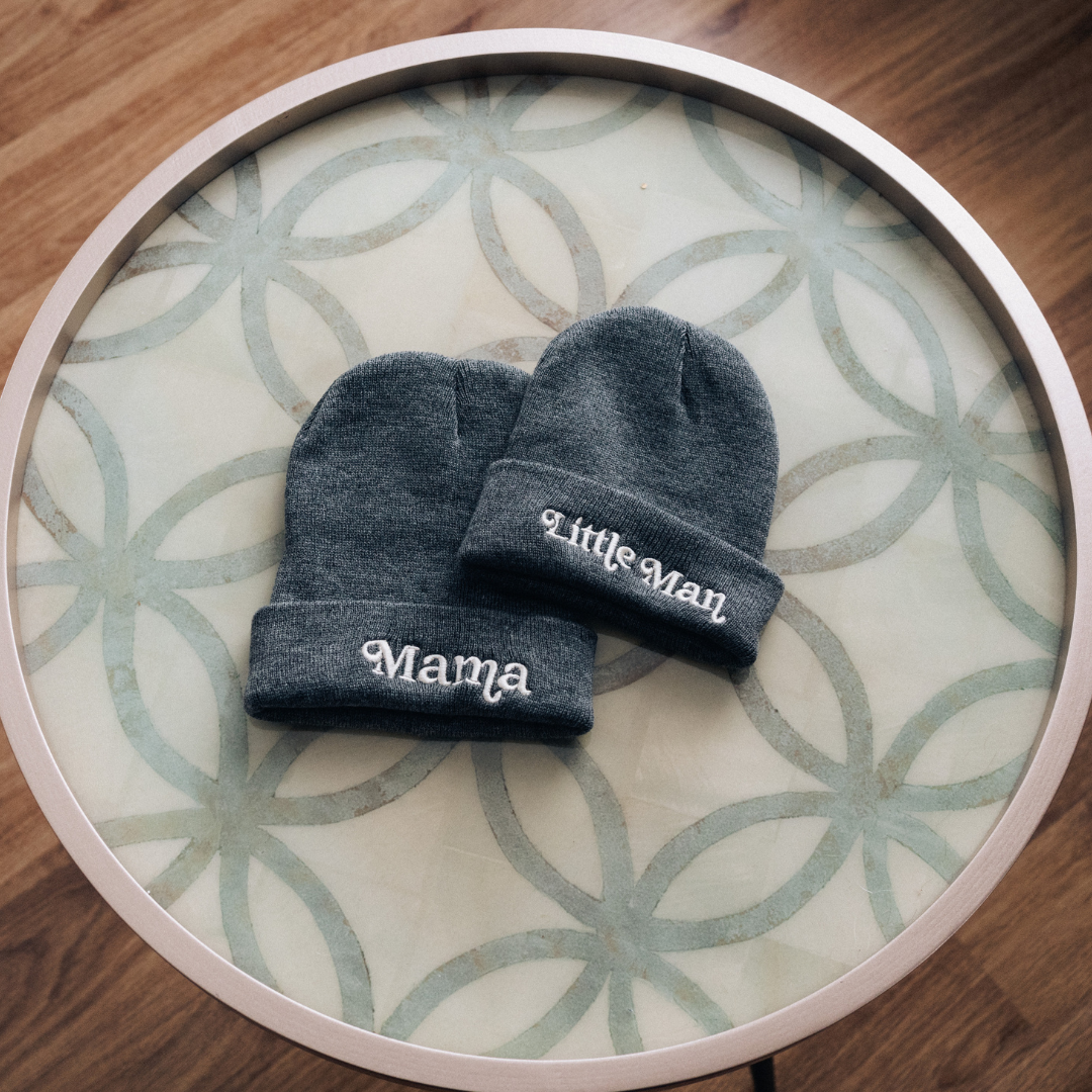 Matching Mommy & Me Beanies- Dark Gray