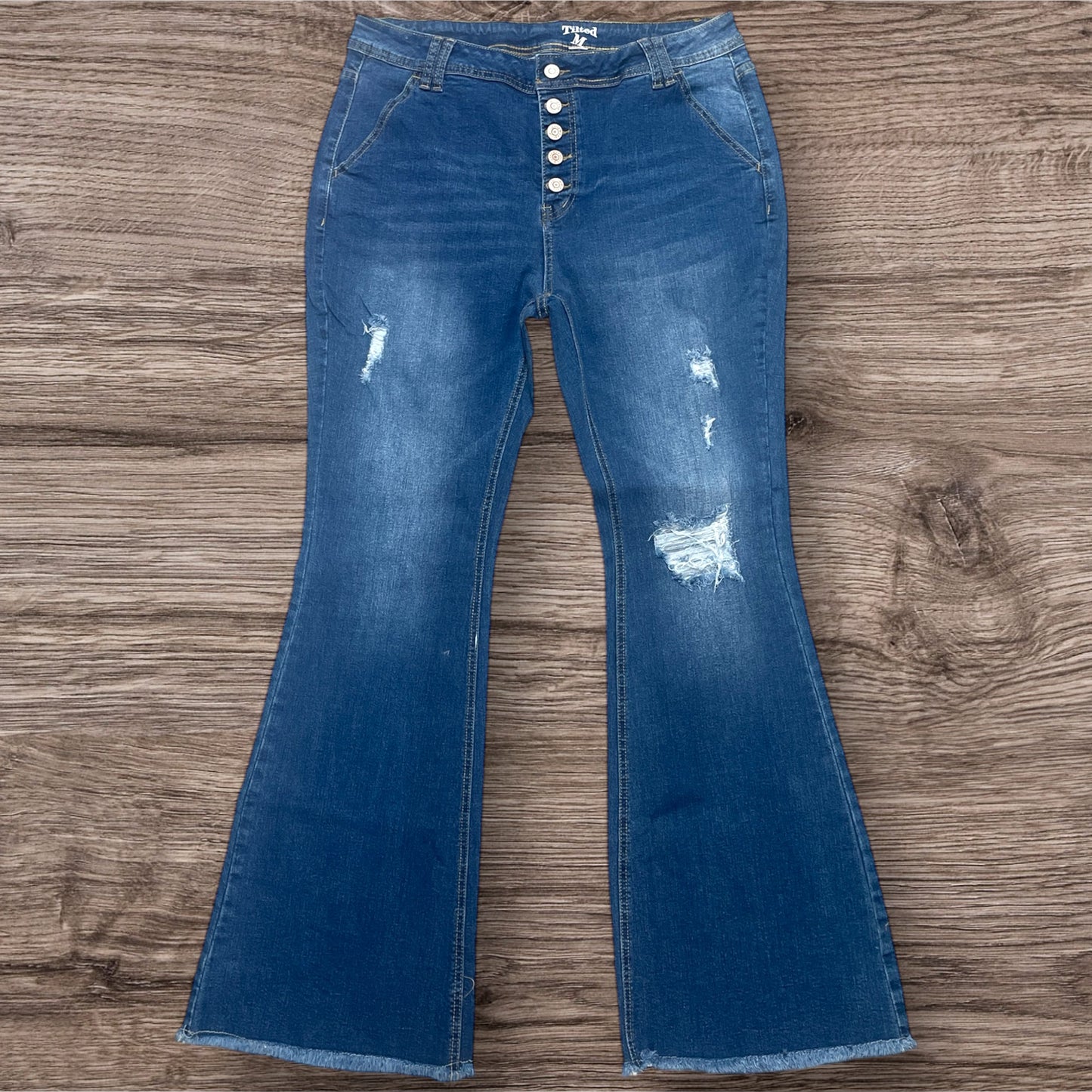 Button Front Flare Jean