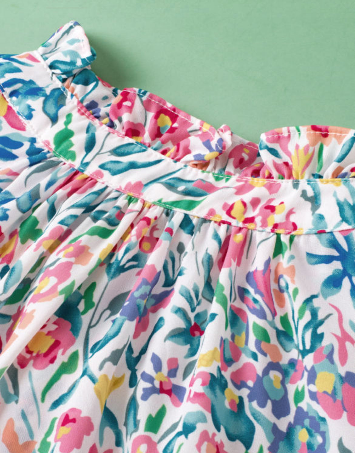 Button Front Floral Blouse
