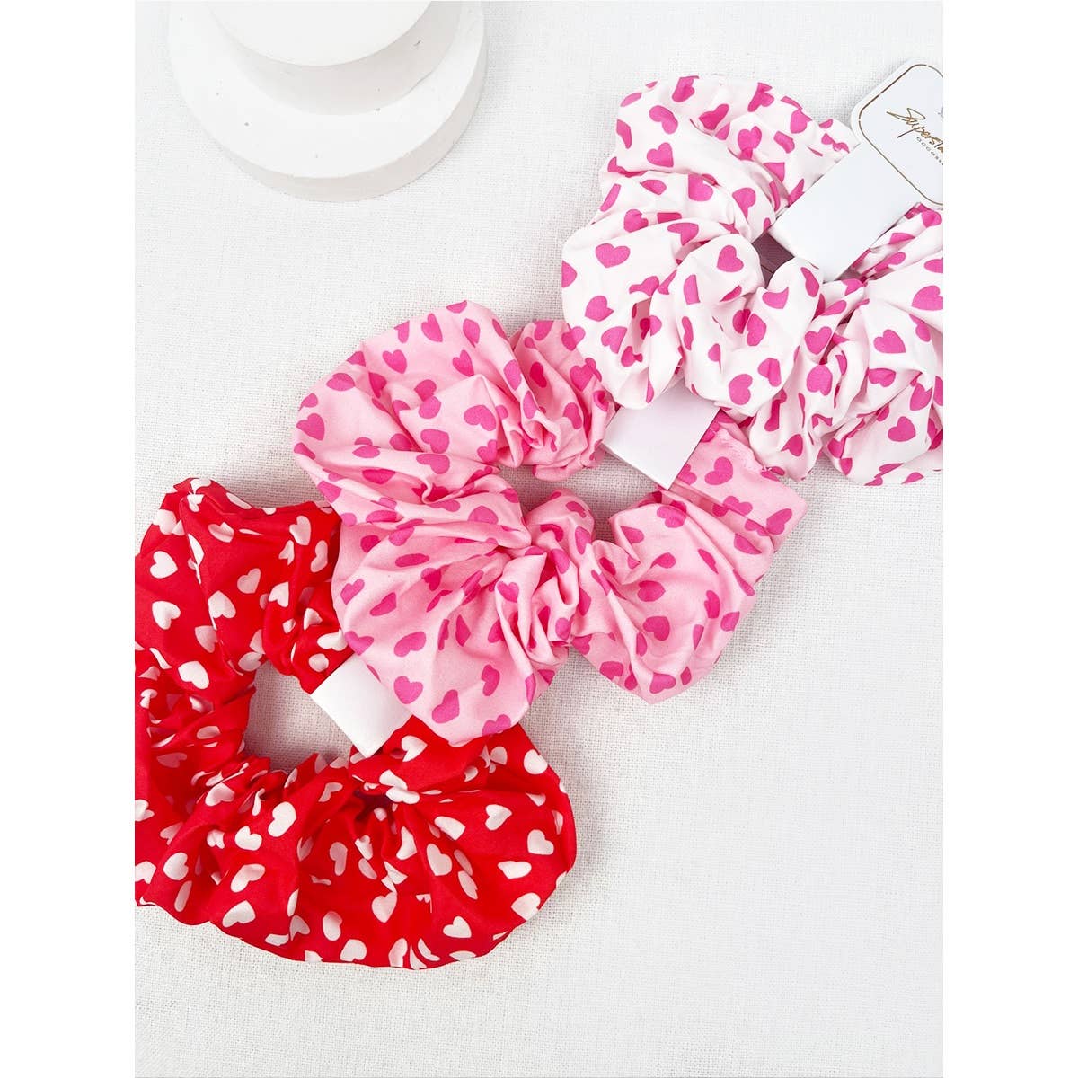 Mix Heart Pattern Jumbo Size Hair Scrunchies