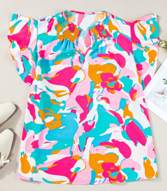 Plus Size Water Color Blouse