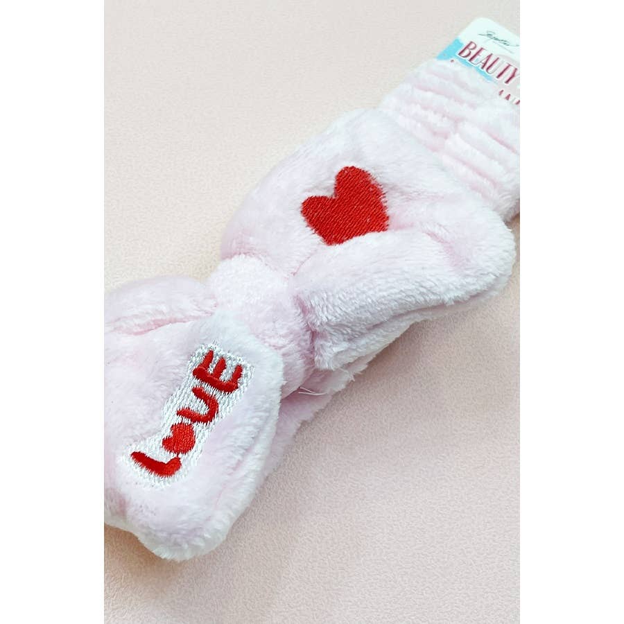 Love Heart Embroidered Shower Headband