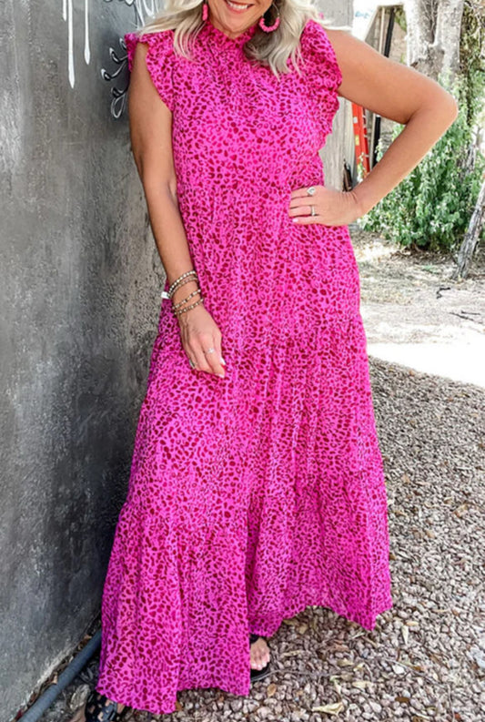 Pink Leopard Print Dress