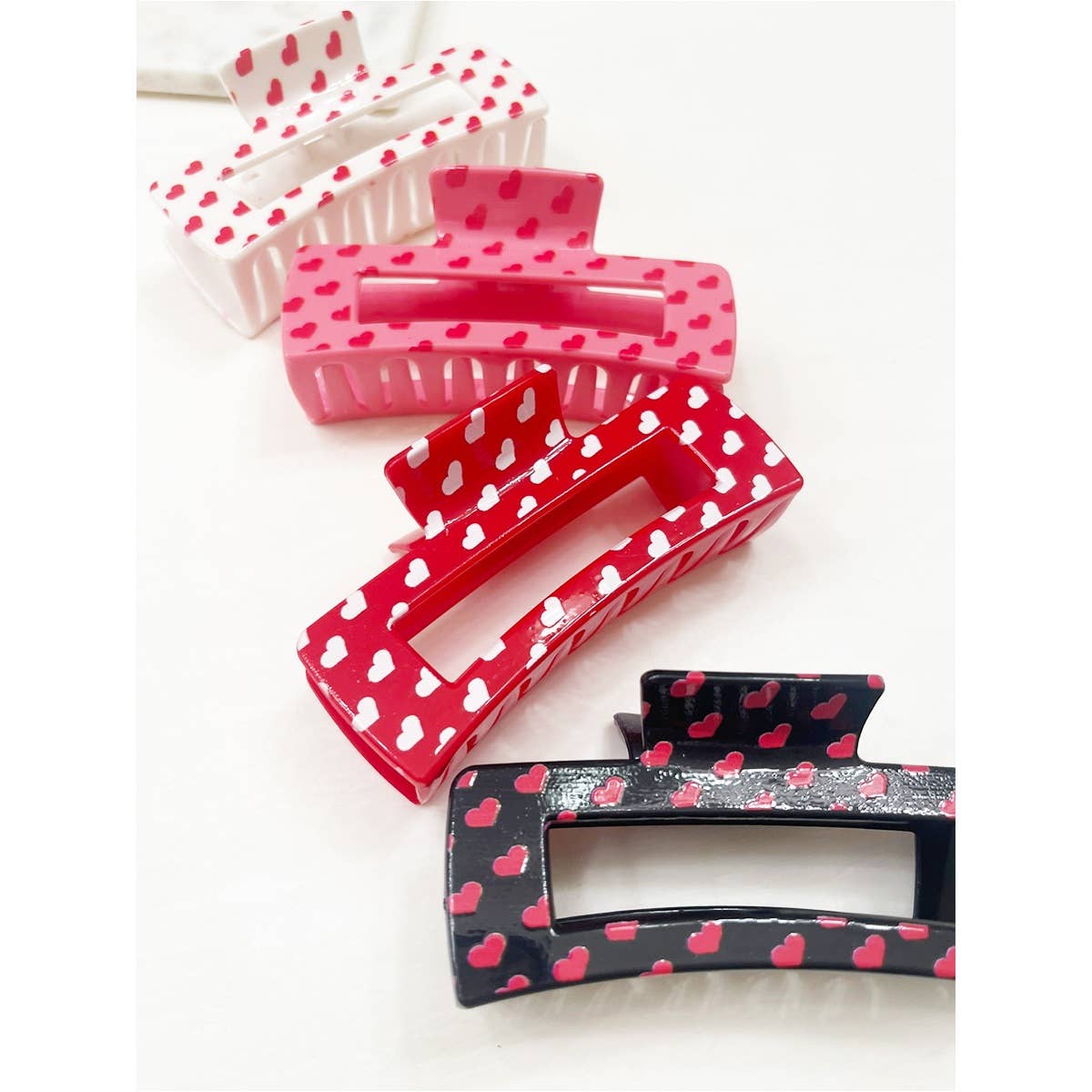Heart Theme Printed Hair Claw