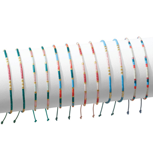 Set/12 Miyuki Delica Adjustable Bracelets