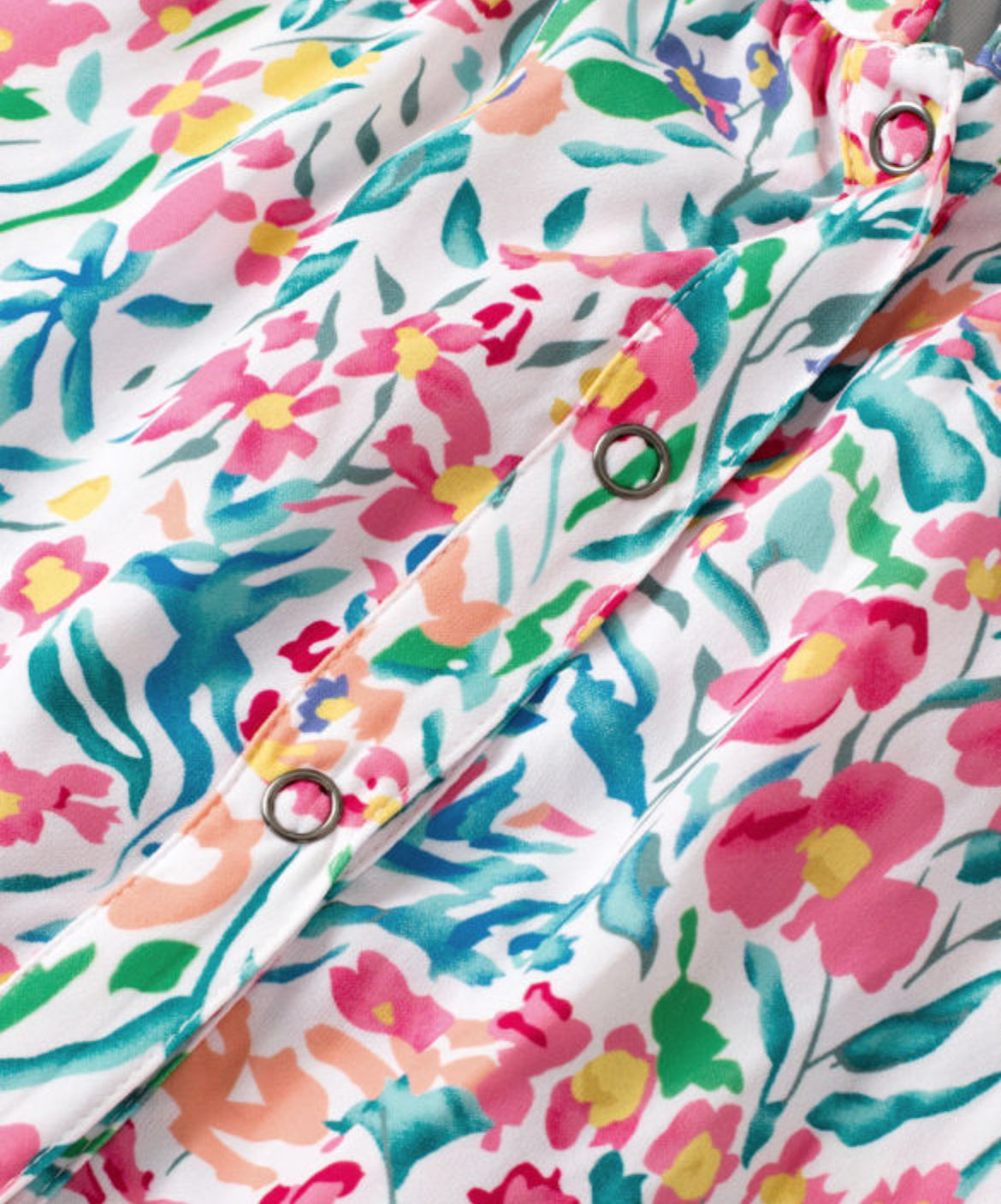 Button Front Floral Blouse