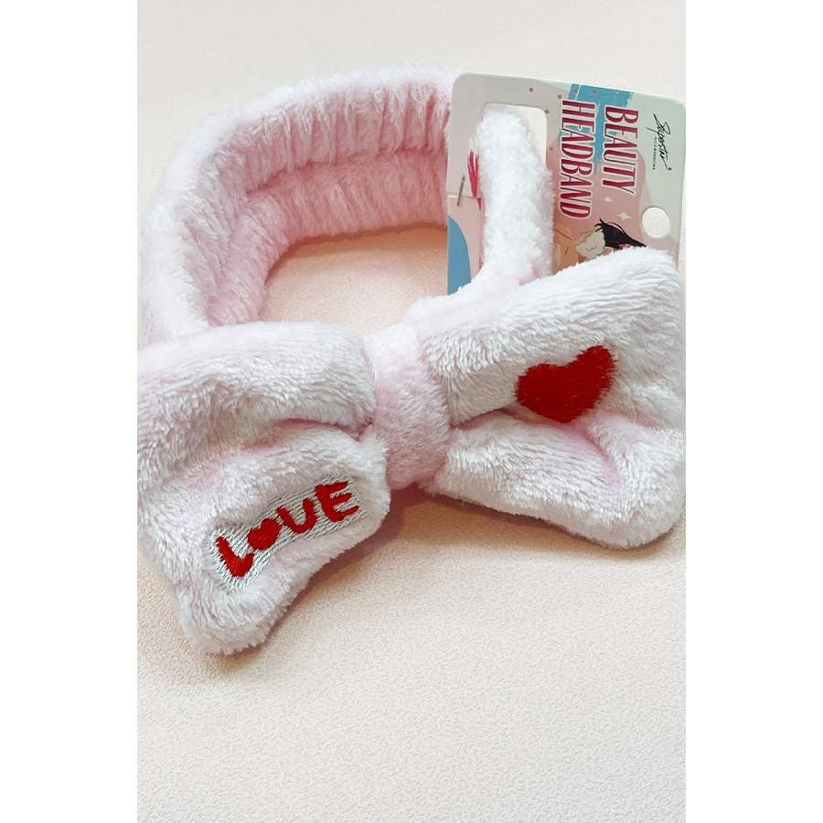 Love Heart Embroidered Shower Headband