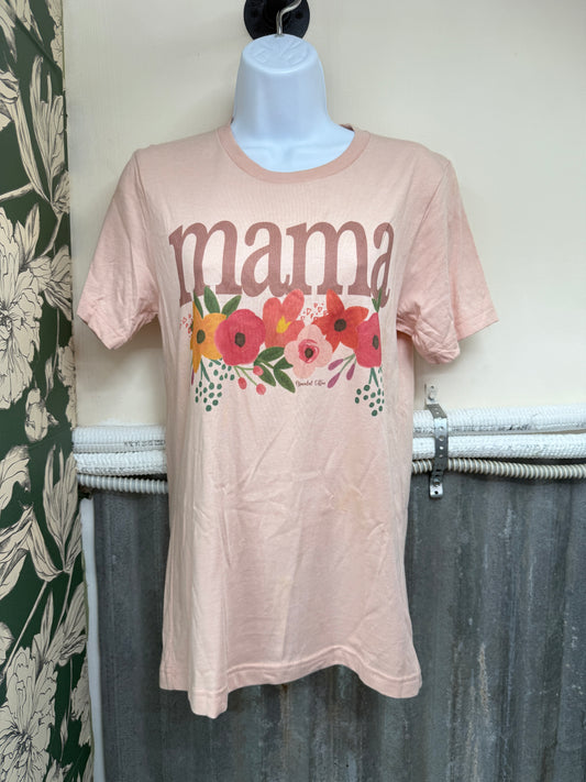 Mama Floral Graphic Tee – Women’s Blush Pink Boutique Shirt