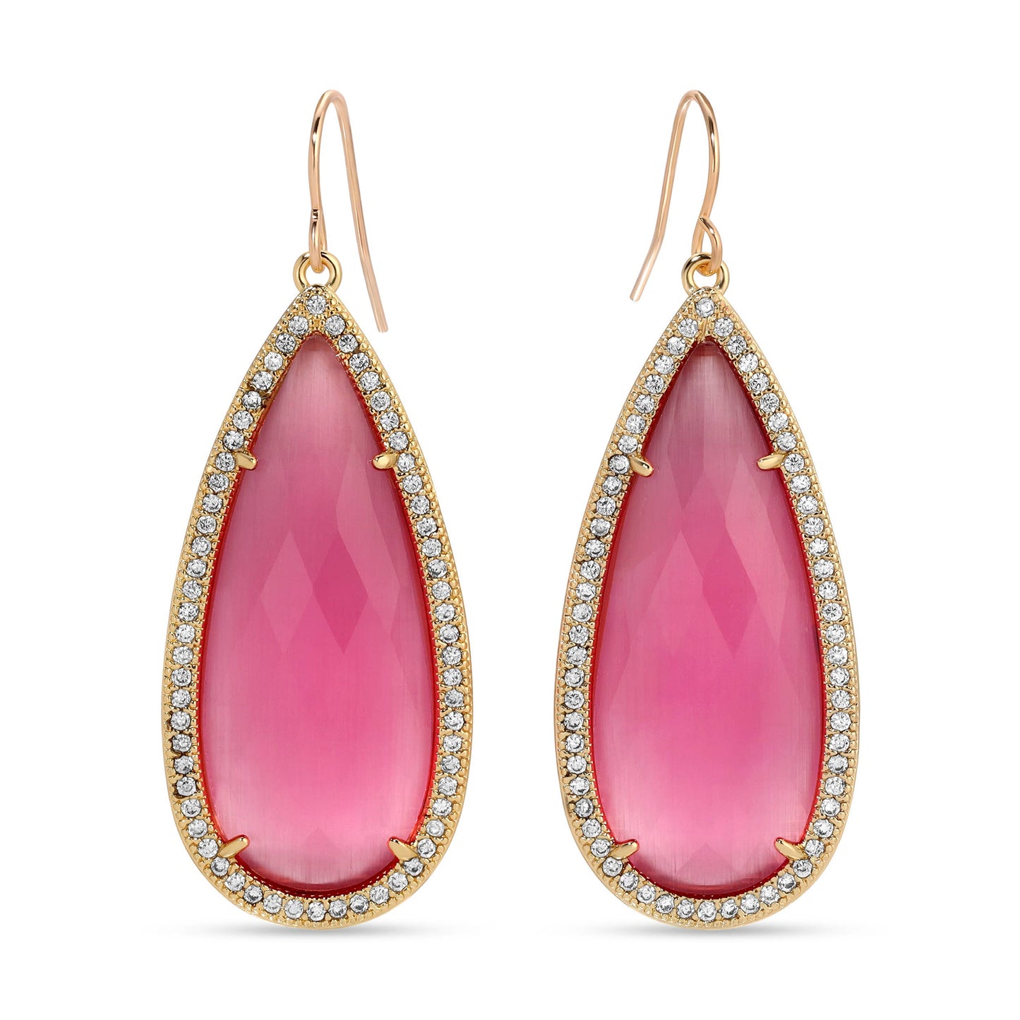 Phoebe, Long Shimmer Stone Earrings