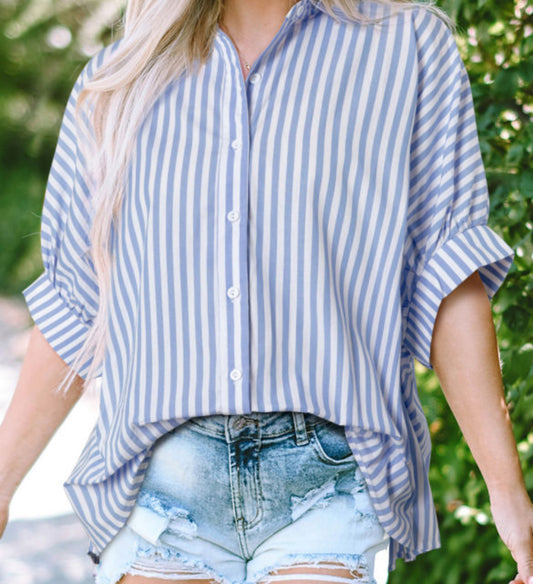 Oversized Striped Blouse