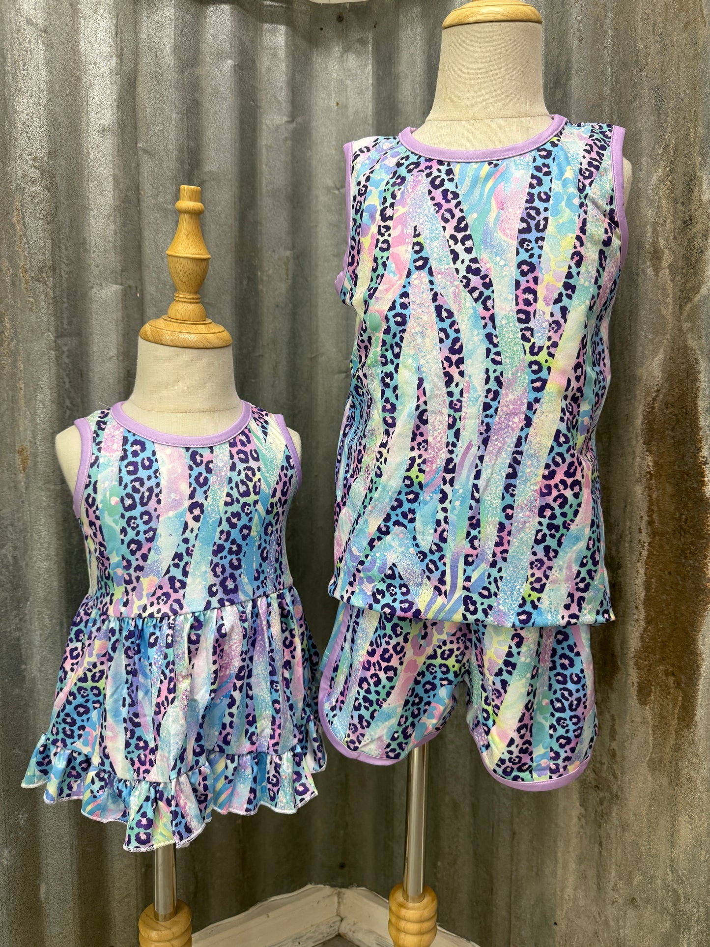 Infant Pastel Leopard Romper – Soft, Stretchy, Stain Resistant (0/3M–12/18M)