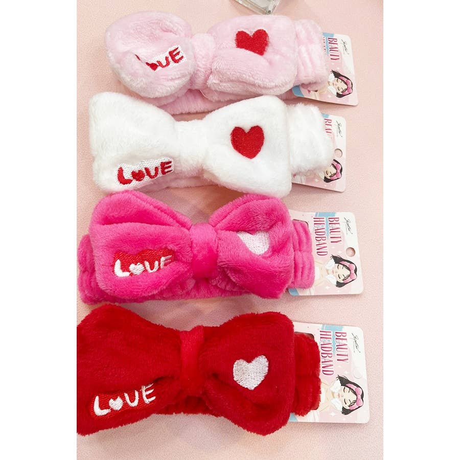 Love Heart Embroidered Shower Headband