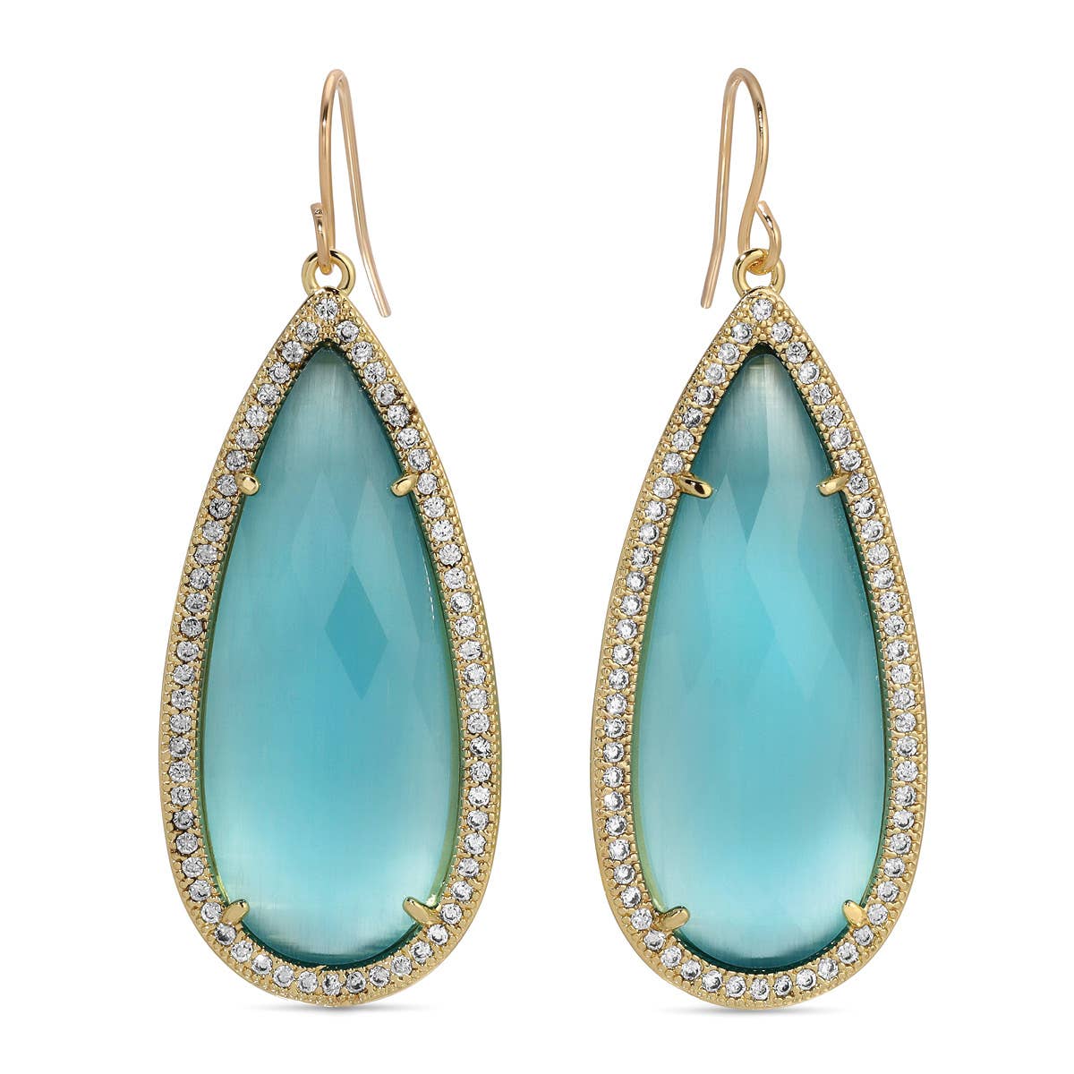 Phoebe, Long Shimmer Stone Earrings