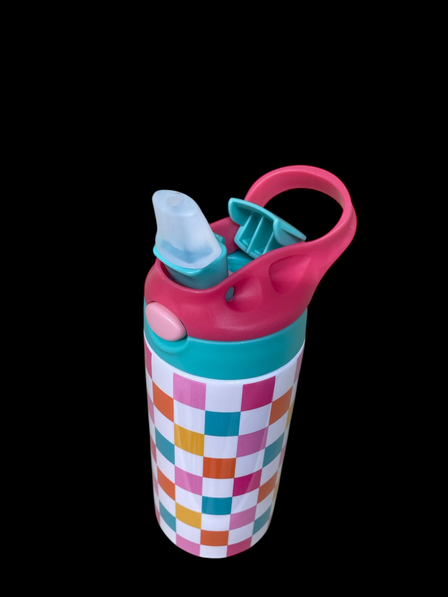 Multicolored Checkered Water Bottle