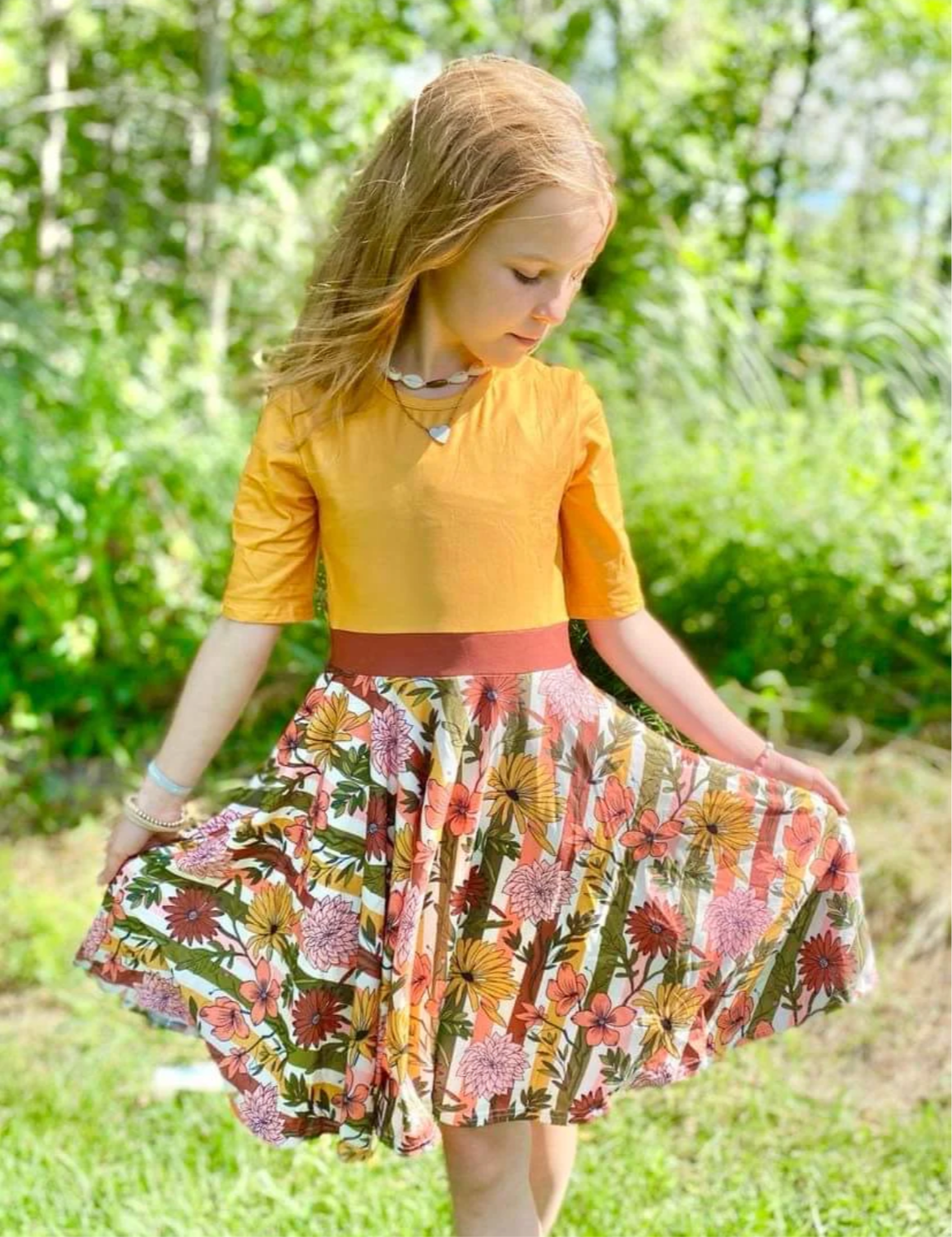 Fall Floral Twirl Dress