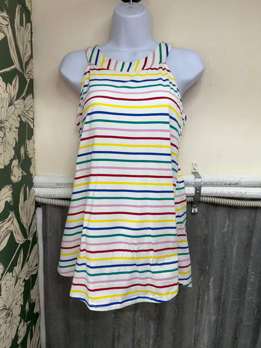 Rainbow Stripe Halter Tank – Women’s Lightweight Summer Top