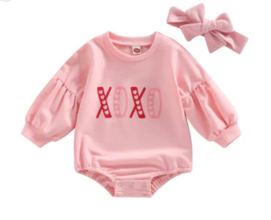XOXO Infant Romper With Headband