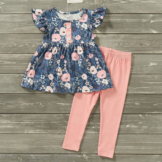 Blue Floral 2 Piece
