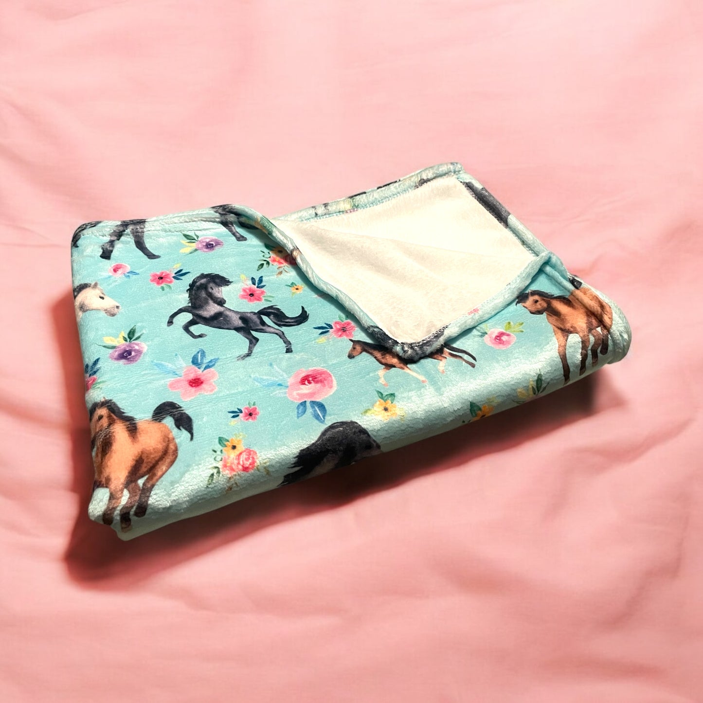 Toddler Blue Horse Blanket