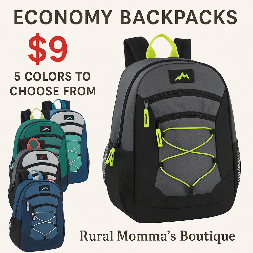 Economy Backpack – 5 Color Options – Lightweight School Bag for Kids & Teens | $9 Deal