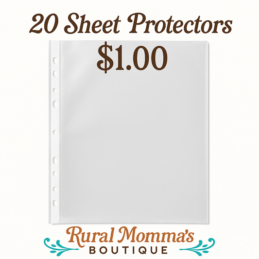 20-Pack Sheet Protectors – Clear Plastic Binder Sleeves – Fits 8.5" x 11" – $1.00 School & Office Supply