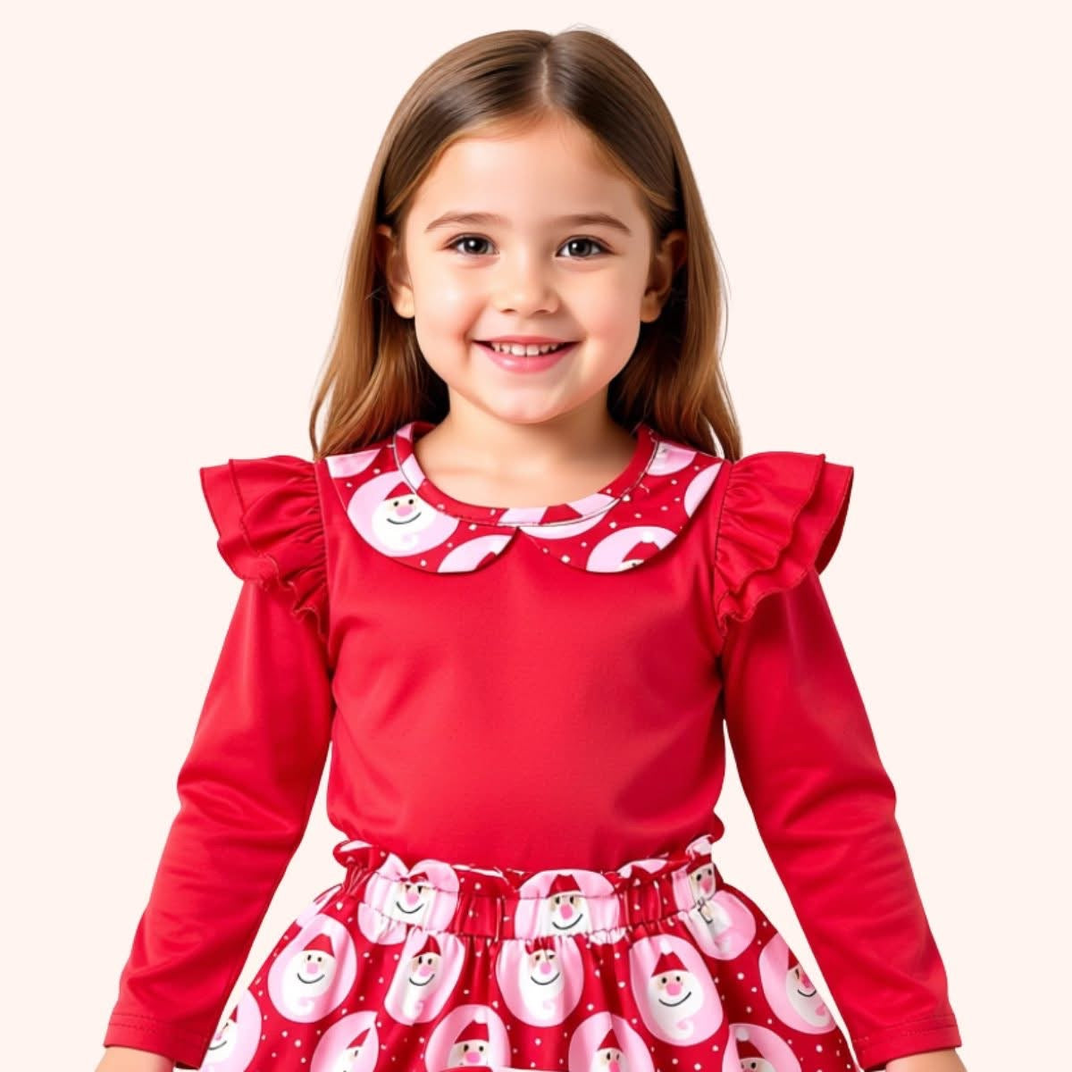 Girls Santa Skort Set – Toddler Holiday Outfit | Soft, Stretchy & Stain Resistant | Rural Momma’s Boutique