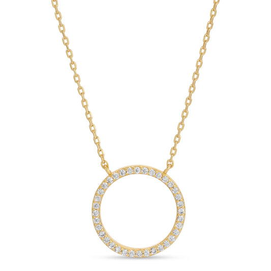 Open Pave Circle Pendant
