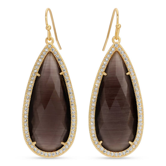 Phoebe, Long Shimmer Stone Earrings