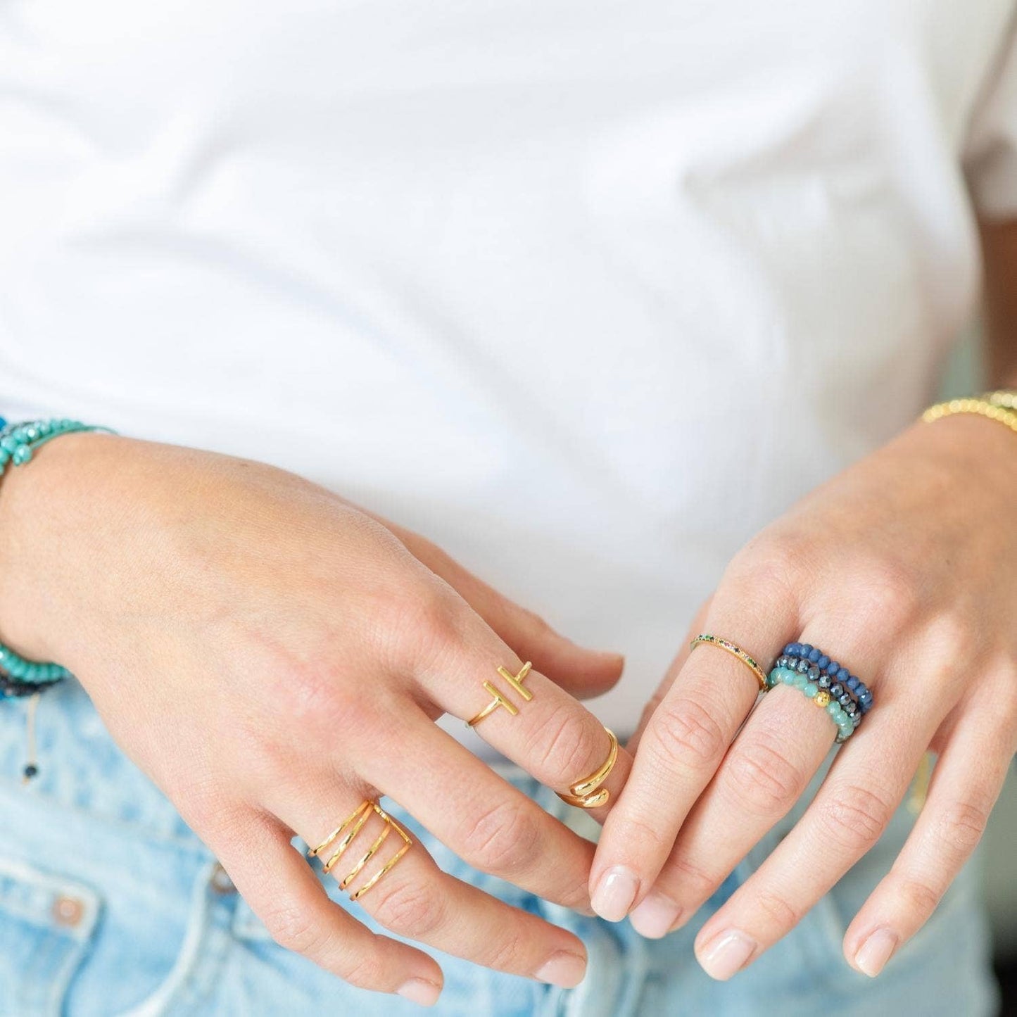 Set/24 Stretch Crystal Rings