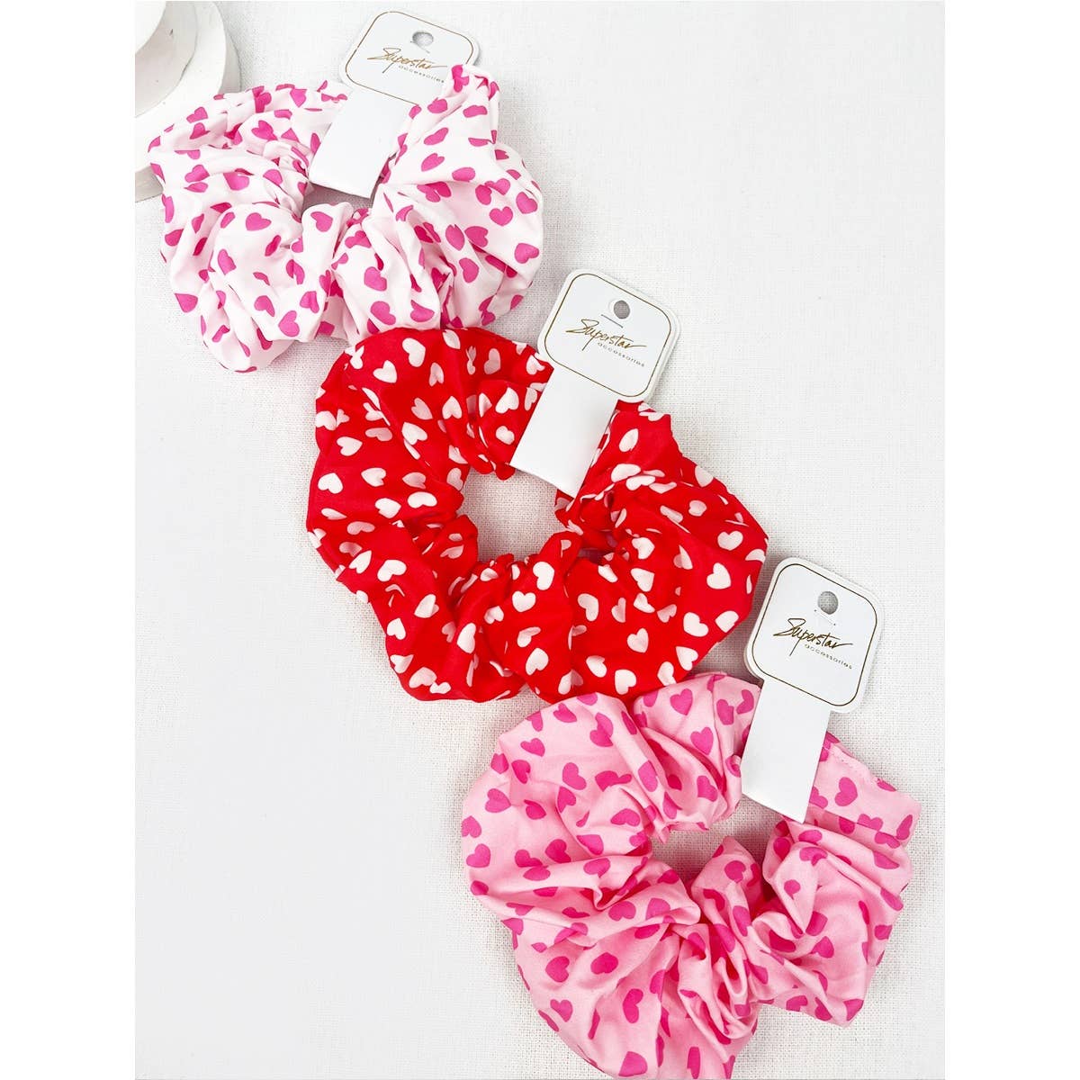Mix Heart Pattern Jumbo Size Hair Scrunchies