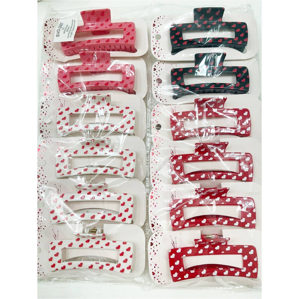 Heart Theme Printed Hair Claw