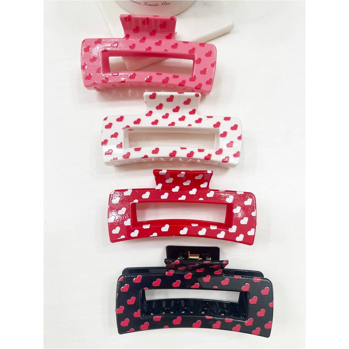 Heart Theme Printed Hair Claw